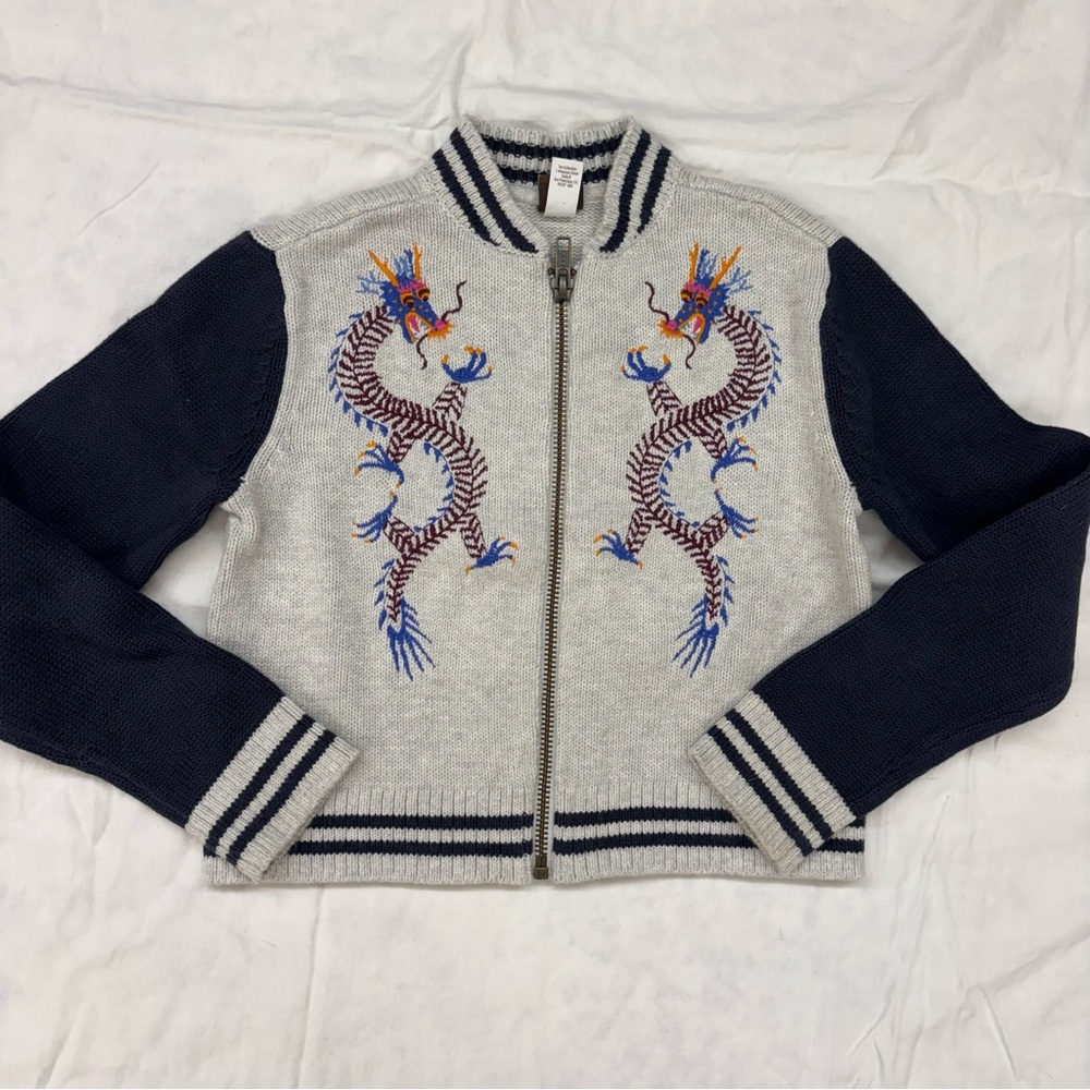 Tea Collection‎ Girls Size 4-5Dragon EmbroideryZip Up JacketVGUC
